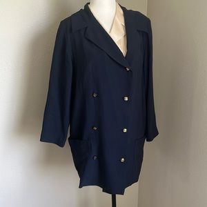Chanel vintage navy lightweight spring dress coat